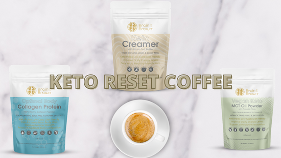 Keto Reset Coffee with Vegan MCT with Acacia Fibre, Optimal Body Collagen and Keto Creamer by Brain and Brawn