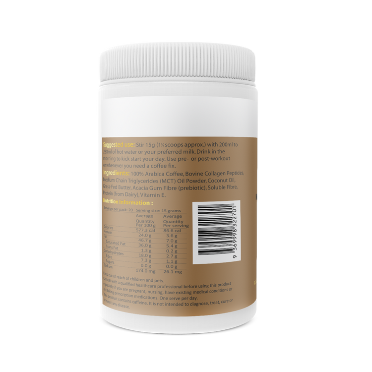 2 x Collagen Keto Coffee - with MCT C8 & C10 and Grass-Fed Butter - Brain and Brawn