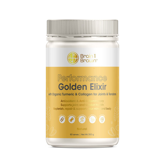 Performance Golden Elixir with Organic Turmeric and Collagen for Joints & Tendons 300g (60 serves)