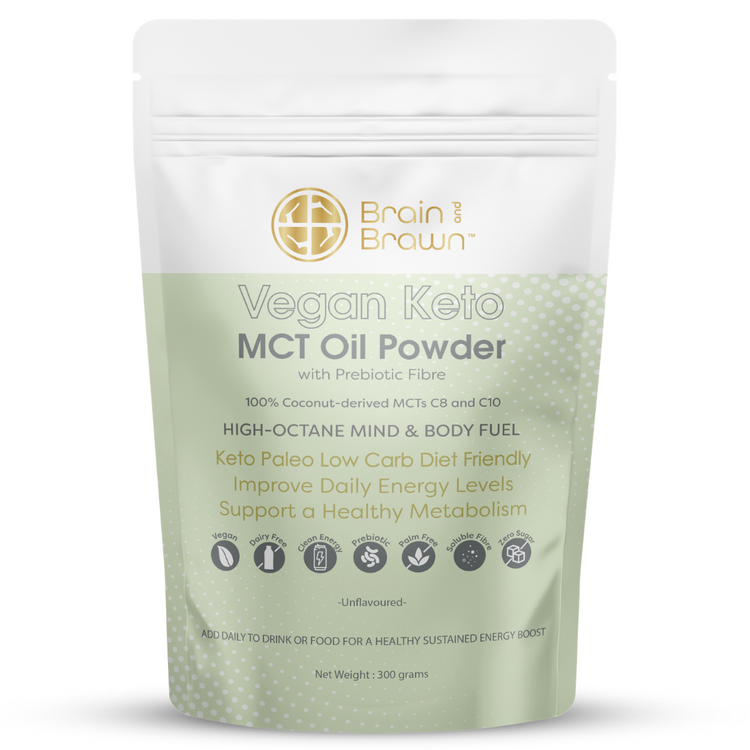 Vegan Keto MCT Oil Powder with Prebiotic Fibre - Brain and Brawn