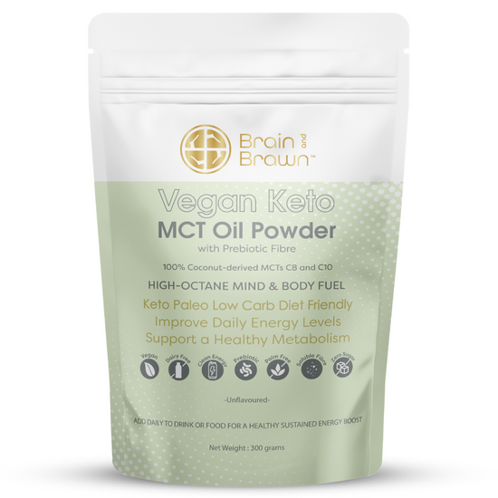 Vegan Keto MCT Oil Powder with Prebiotic Fibre - Brain and Brawn