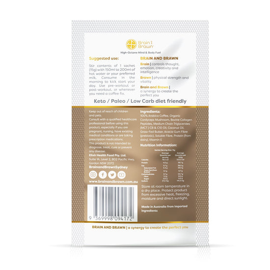 Synergy Collagen Coffee with Organic Cordyceps & MCT C8 & C10 15g sachet